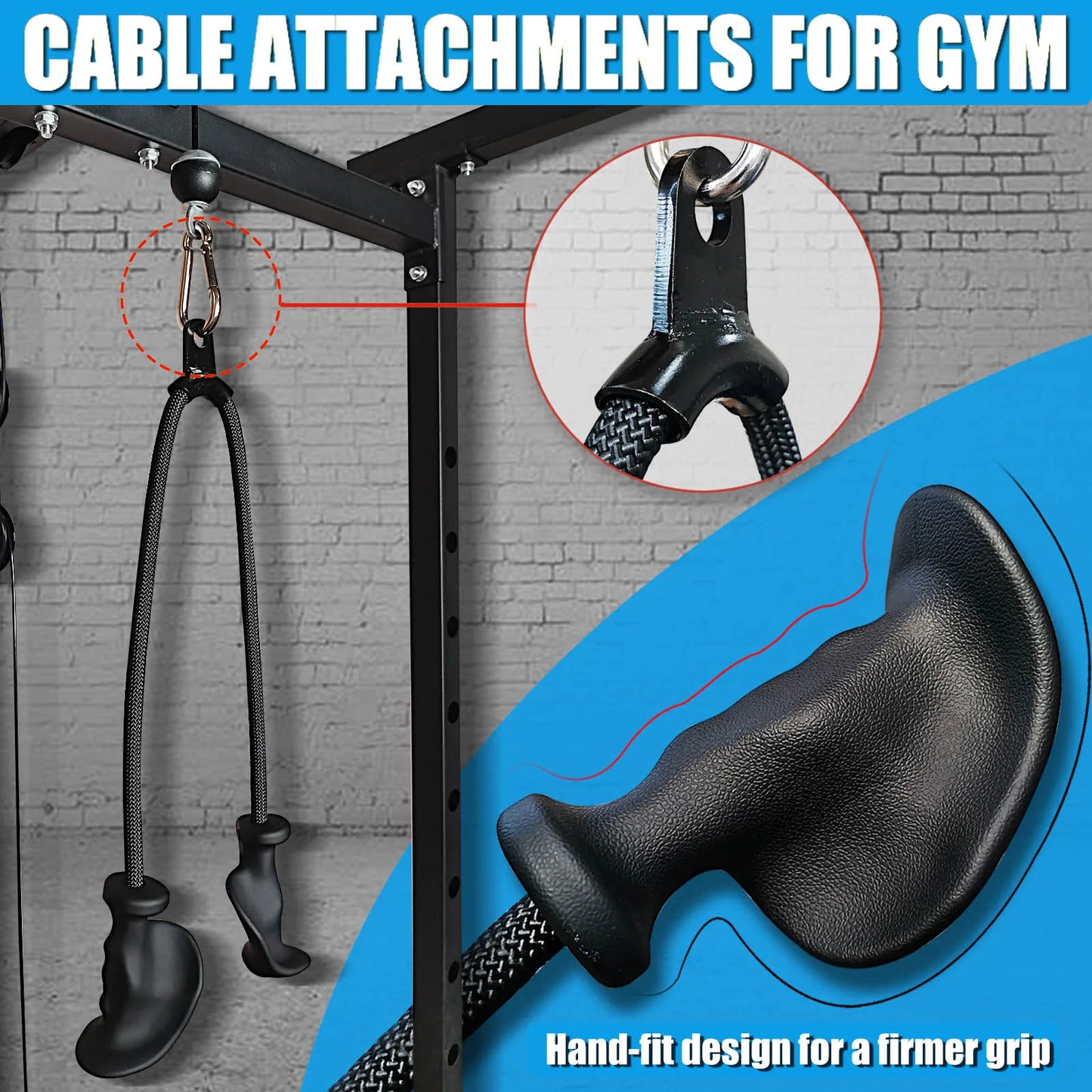 Ergonomic Tricep Rope Pulldown Attachments