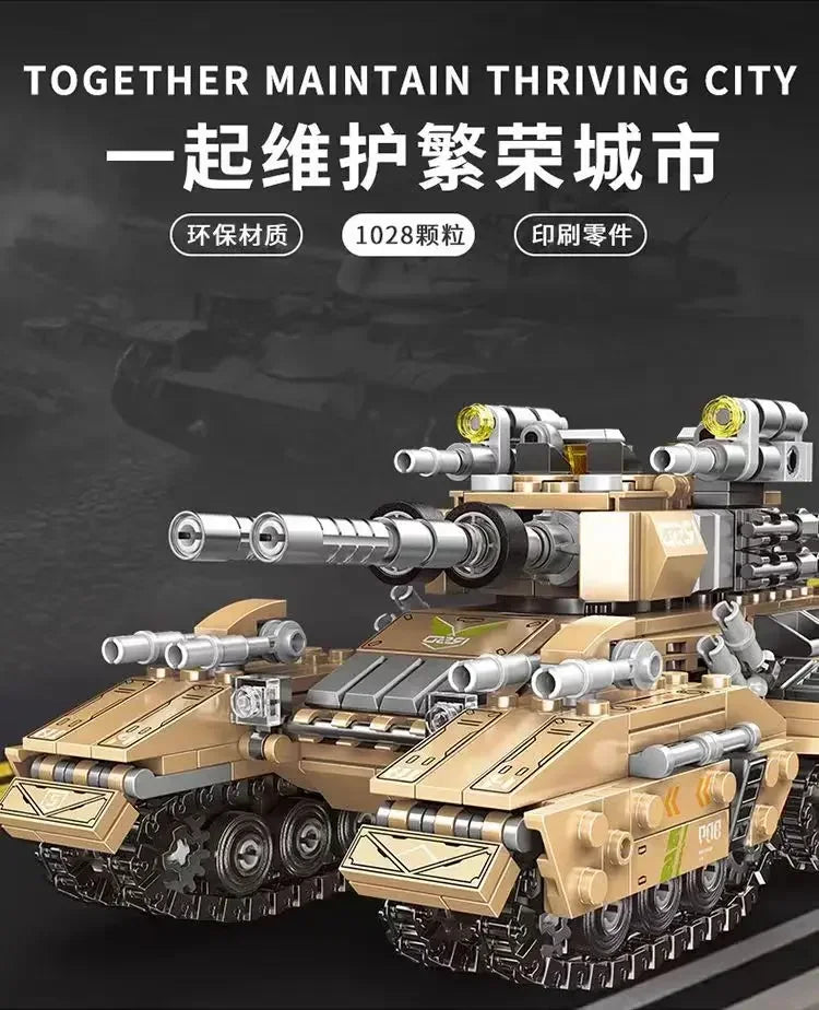 Newest 1028pcs World War 2 Military Vehicle Tank