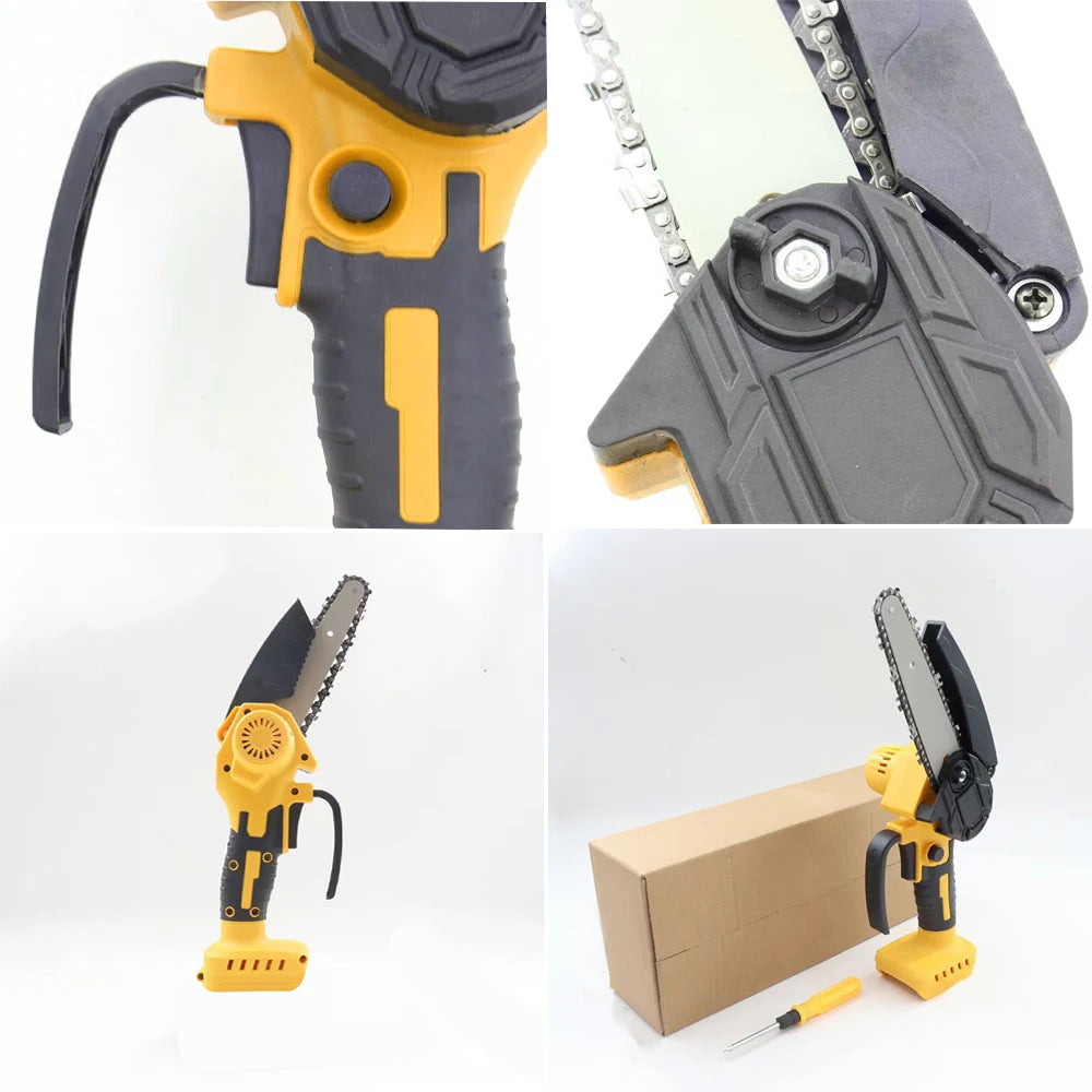 Mini Chainsaw 4/6InCordless Woodworking Handheld Garden Electric Saw