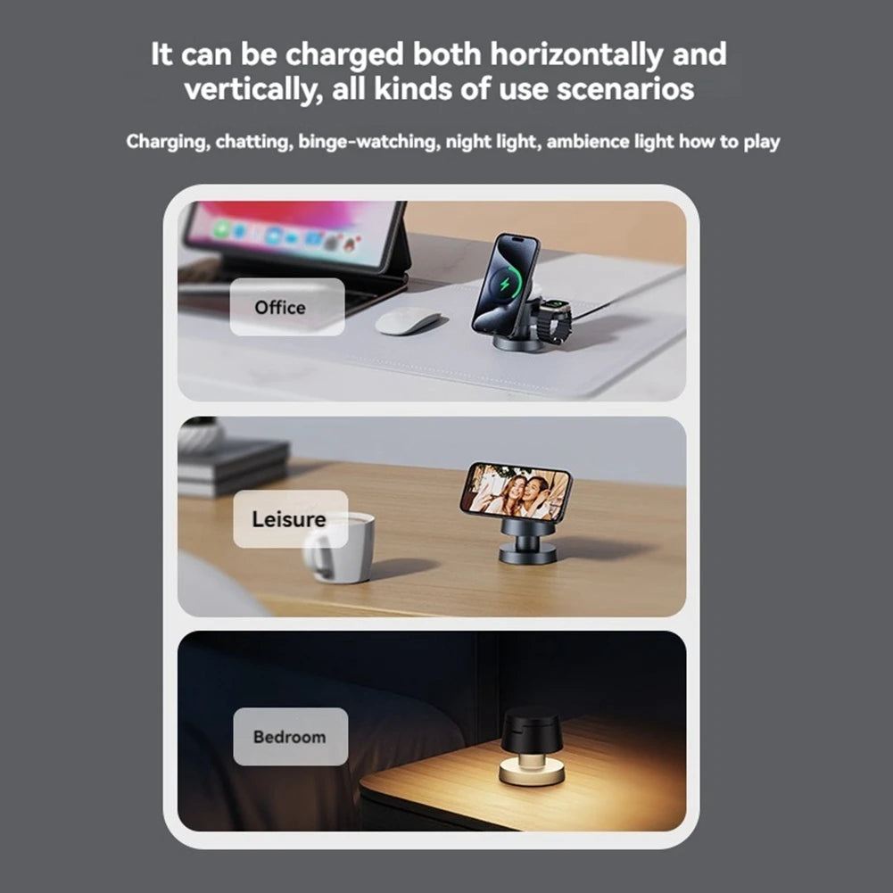 3 in 1 Foldable Magnetic Wireless Charger Stand
