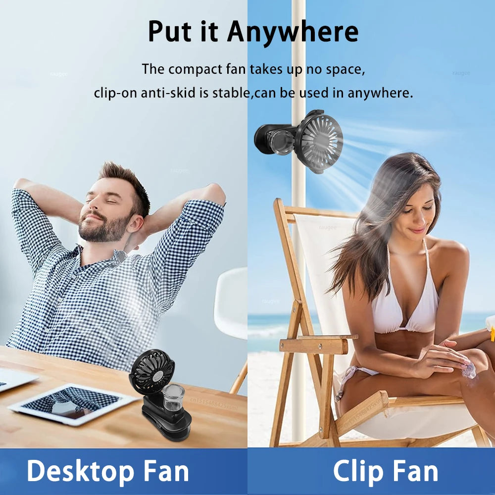 Portable Clip Fan Rechargeable Desktop Fan