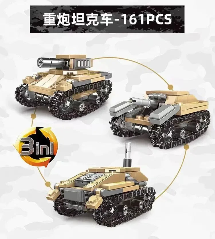 Newest 1028pcs World War 2 Military Vehicle Tank