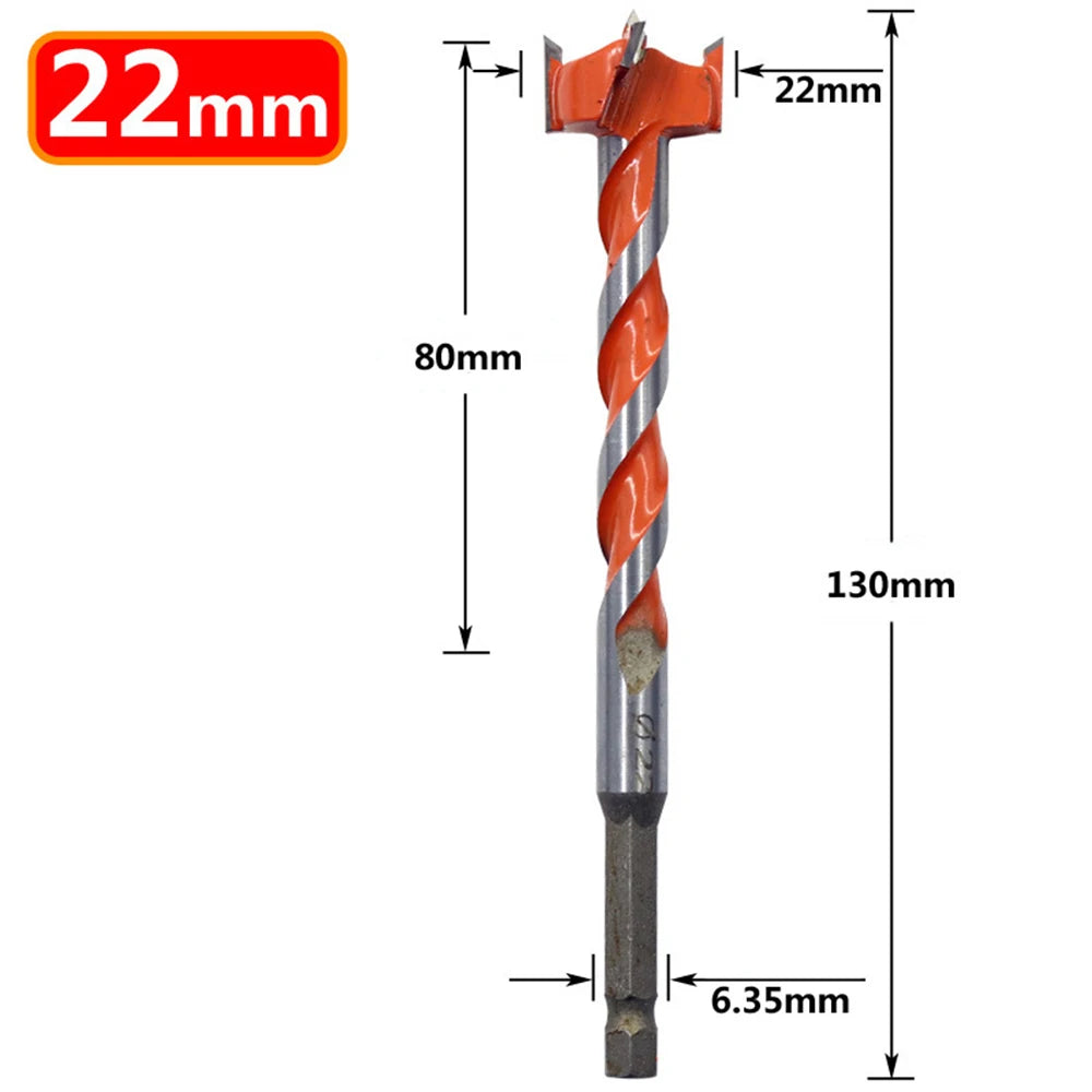 1PC Extended Woodworking Hole Opener Alloy Thread Drill Bit