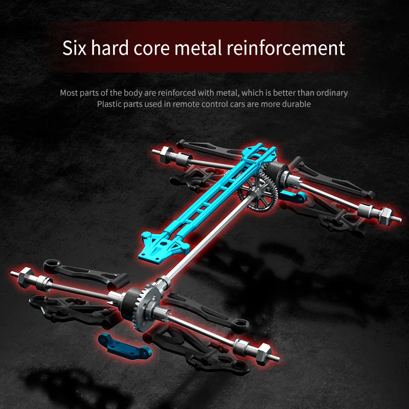 JJRC 1:16 4WD RC Car 70KM/H With Led Lights 2.4G Inductor Remote Control Off-Road Cars