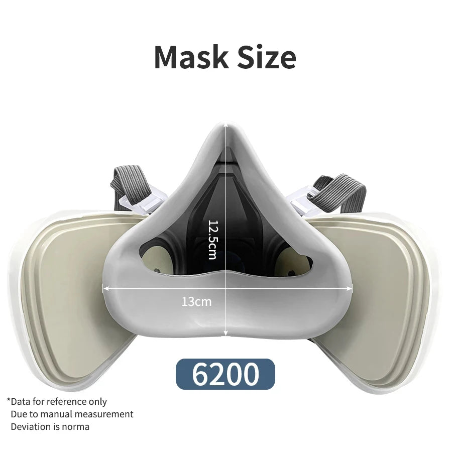 6200 Gas Mask Half-face Dust Shield