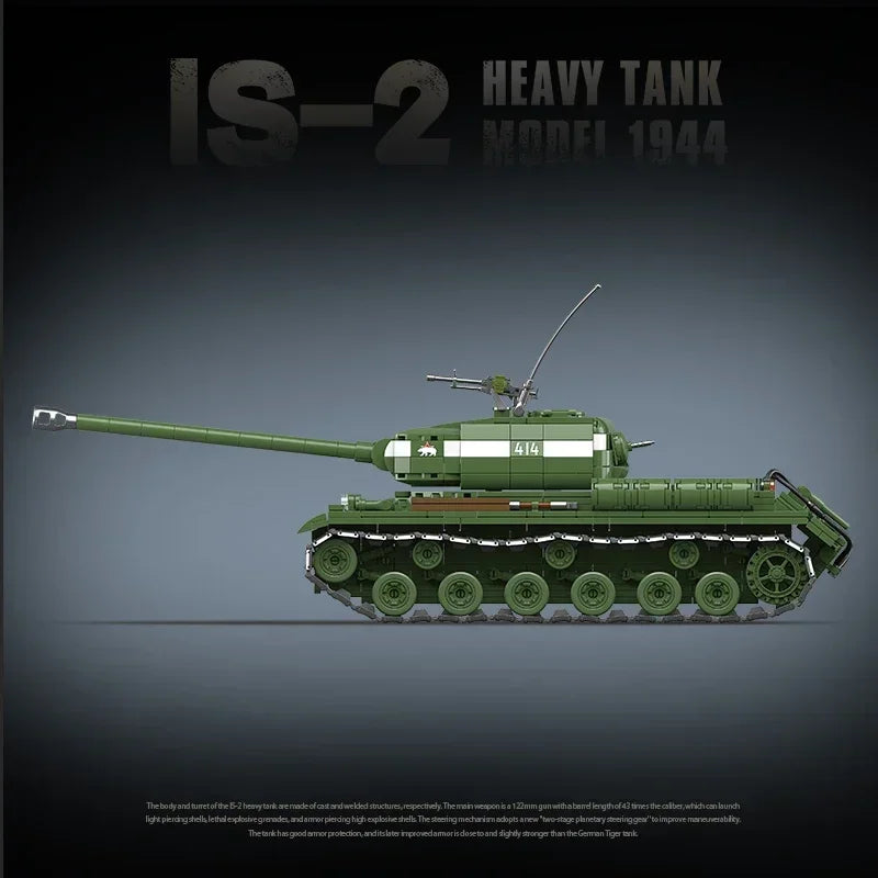 WW2 Military Classic Model Tiger Leopard KV-1 KV-2 IS-2 Heavy Tank Collection Model