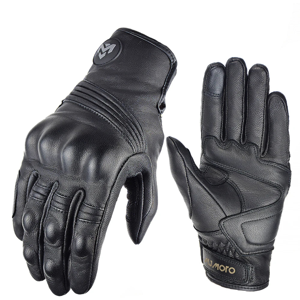 Men Retro Genuine Leather Motorcycle Gloves