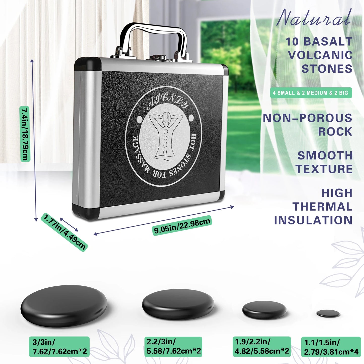 HOT STONE MASSAGE SET WITH TEMPERATURE ADJUSTMENT