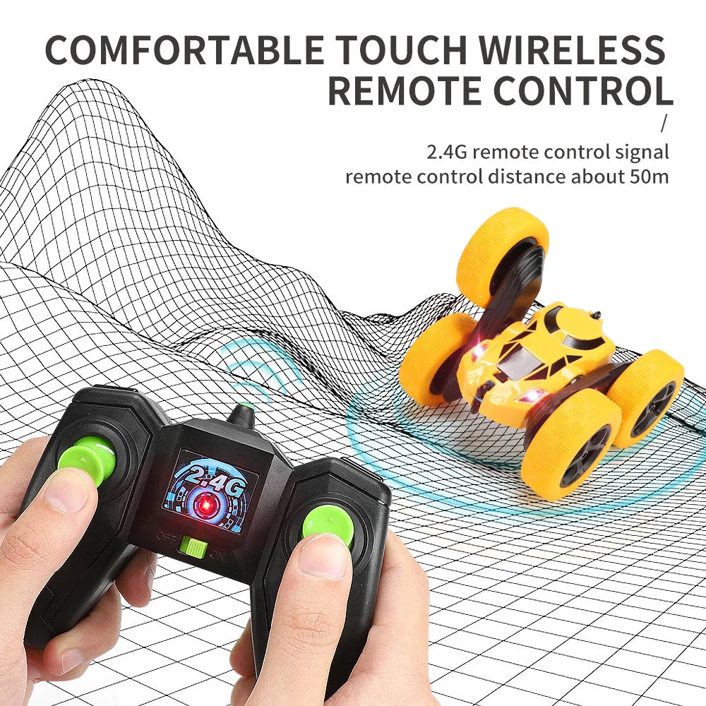 RC Stunt Car Children Double Sided Flip Remote Control 360 Rotation