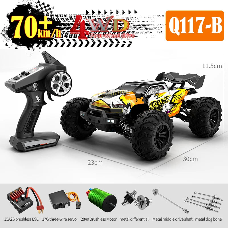 JJRC 1:16 4WD RC Car 70KM/H With Led Lights 2.4G Inductor Remote Control Off-Road Cars