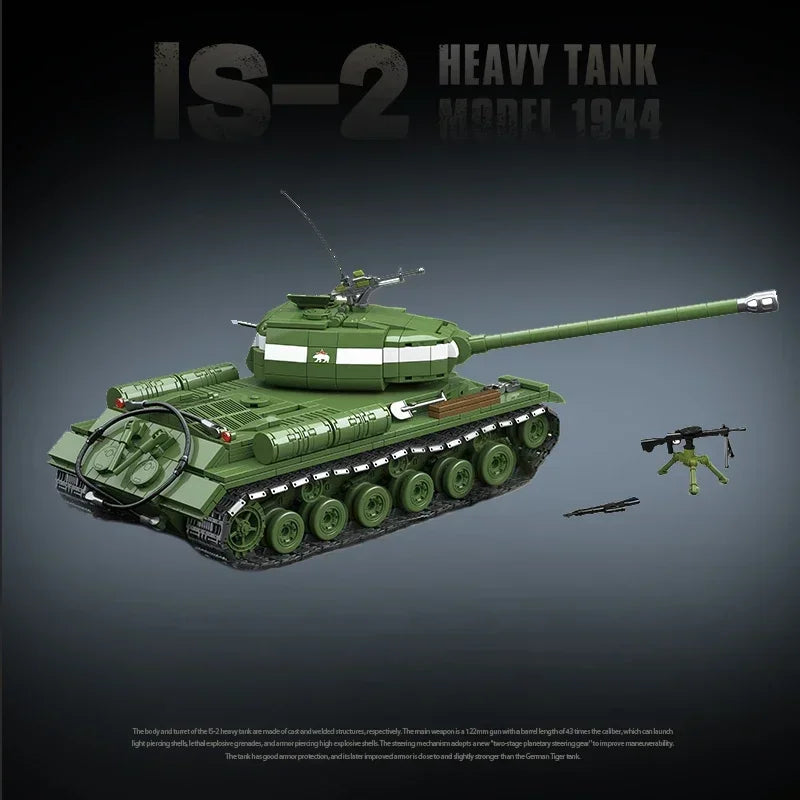 WW2 Military Classic Model Tiger Leopard KV-1 KV-2 IS-2 Heavy Tank Collection Model