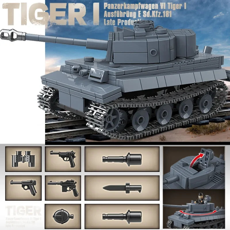 WW2 Military Classic Model Tiger Leopard KV-1 KV-2 IS-2 Heavy Tank Collection Model