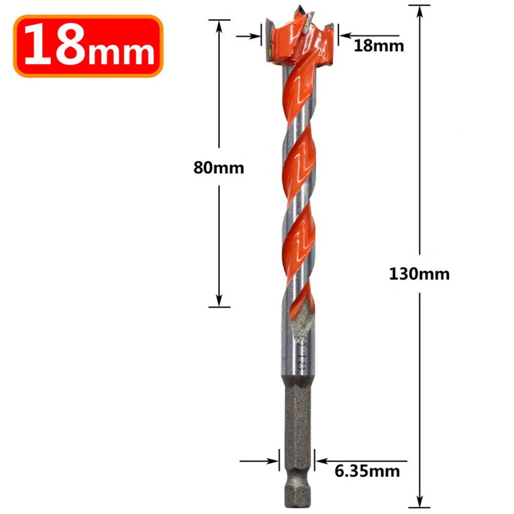 1PC Extended Woodworking Hole Opener Alloy Thread Drill Bit