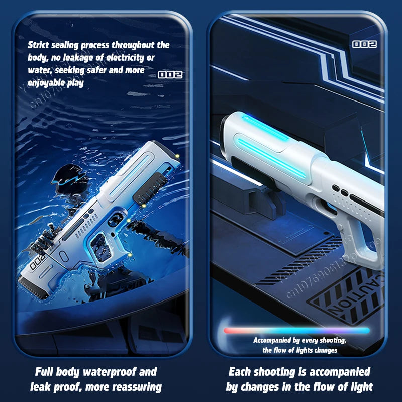 Pulse Electric Continuous Firing Water Gun Powerful Water Spray Laser Toy Gun