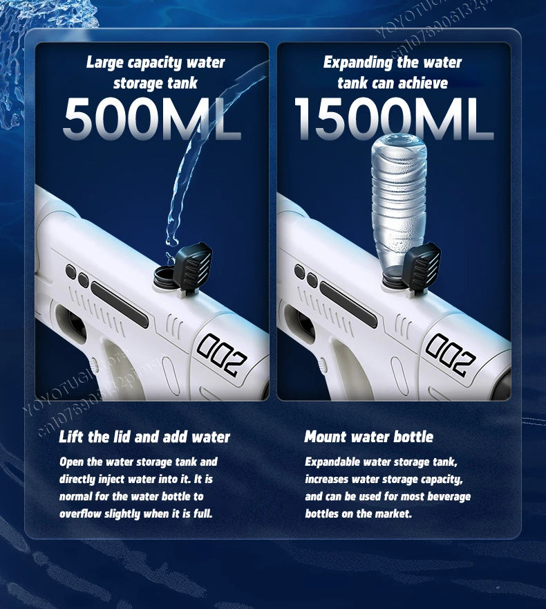 Pulse Electric Continuous Firing Water Gun Powerful Water Spray Laser Toy Gun