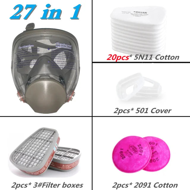 SJL 27 In 1 6800 Industrial Painting Spraying Respirator Gas Mask