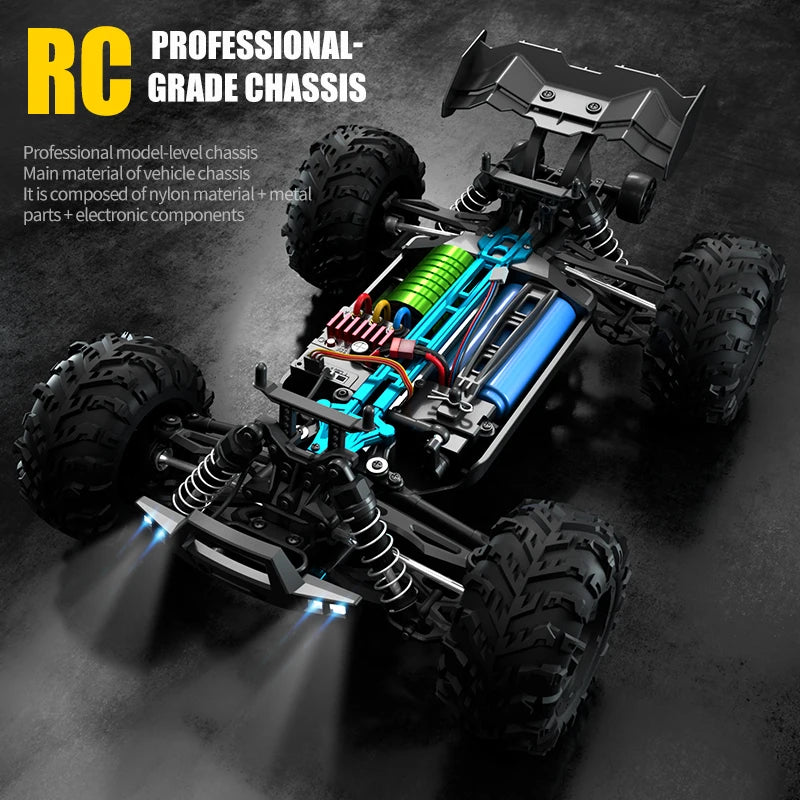 JJRC 1:16 4WD RC Car 70KM/H With Led Lights 2.4G Inductor Remote Control Off-Road Cars