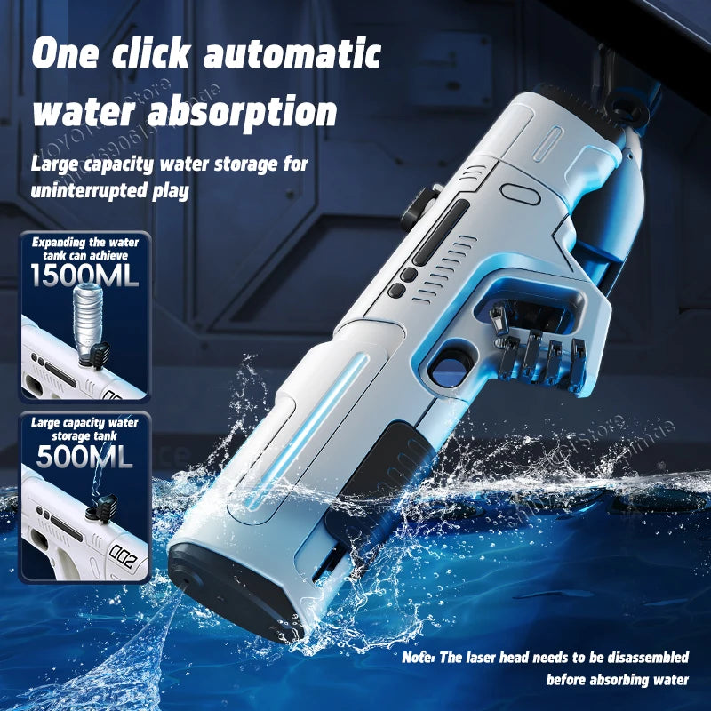Pulse Electric Continuous Firing Water Gun Powerful Water Spray Laser Toy Gun