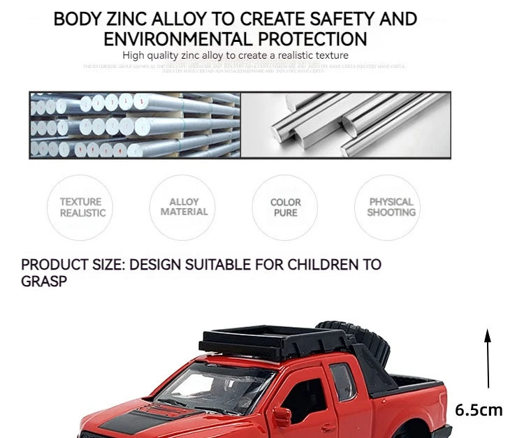 1:36 Scale F-150 Alloy Car Model - Spring-Back Action Toy