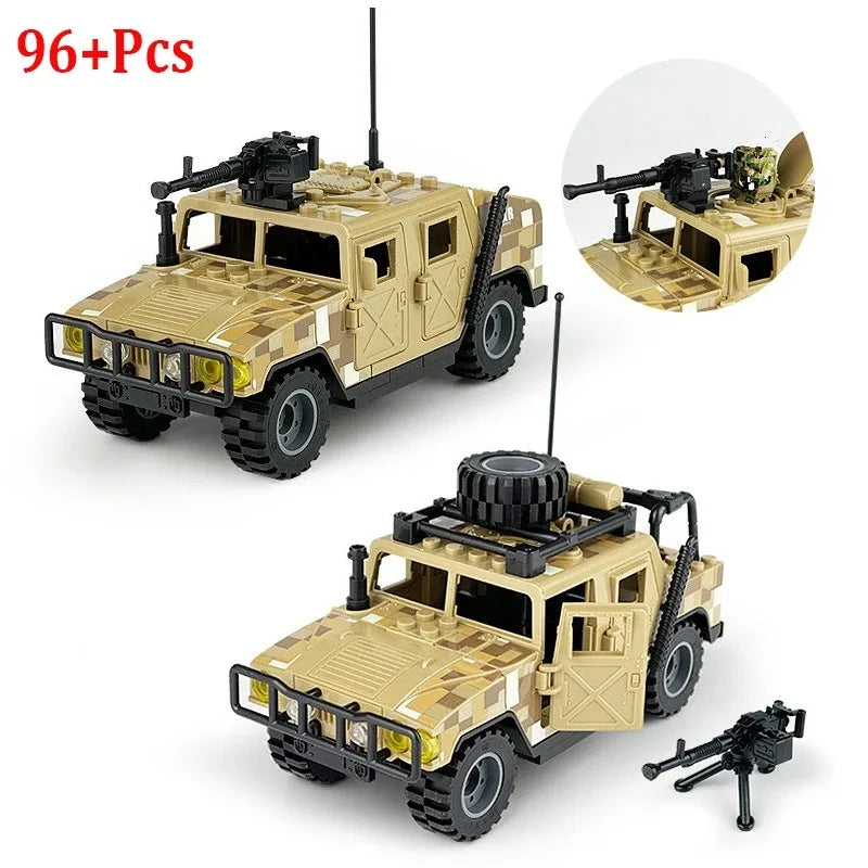 WW2 Military Armored Off Road Vehicle Building Blocks Army Vehicle