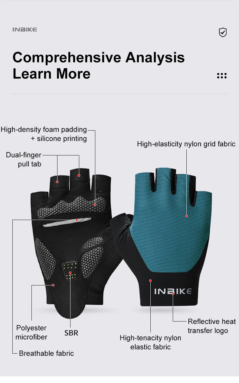 INBIKE Half Finger Cycling Gloves Summer Bicycle Gloves