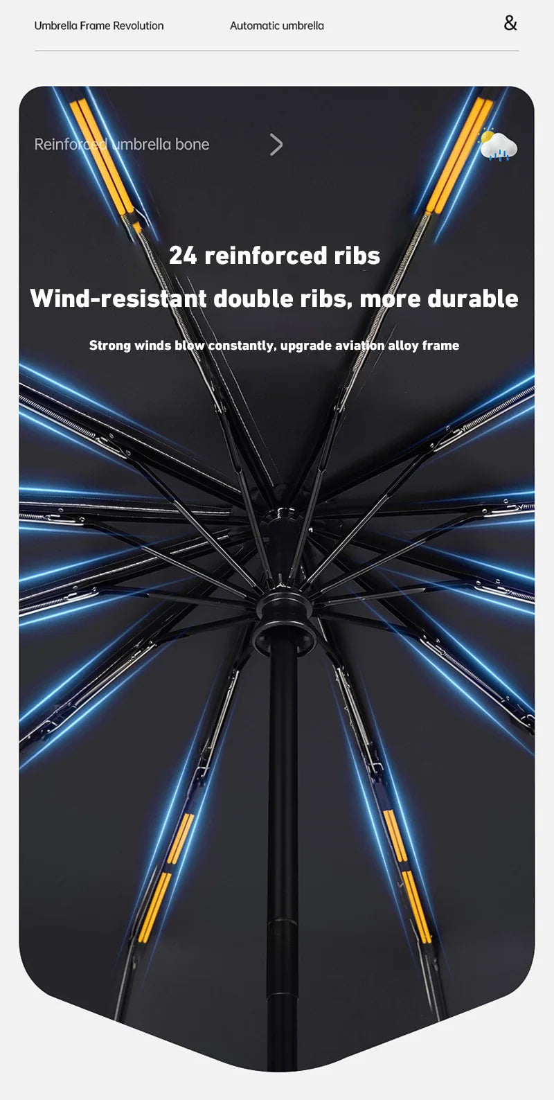 Xiaomi 24 Bone solid color automatic Umbrella