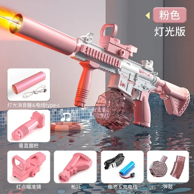 Electric Water Gun M416 Pistol Shooting Lighting Toy Gun
