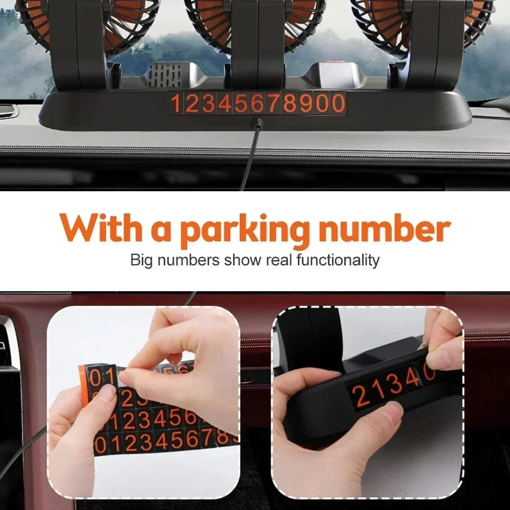 5V Triple Head Car Fan