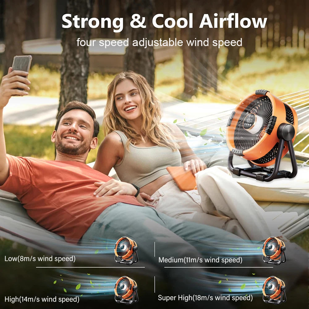Camping Fan 20000mAh Rechargeable Portable Outdoor Camping Fan