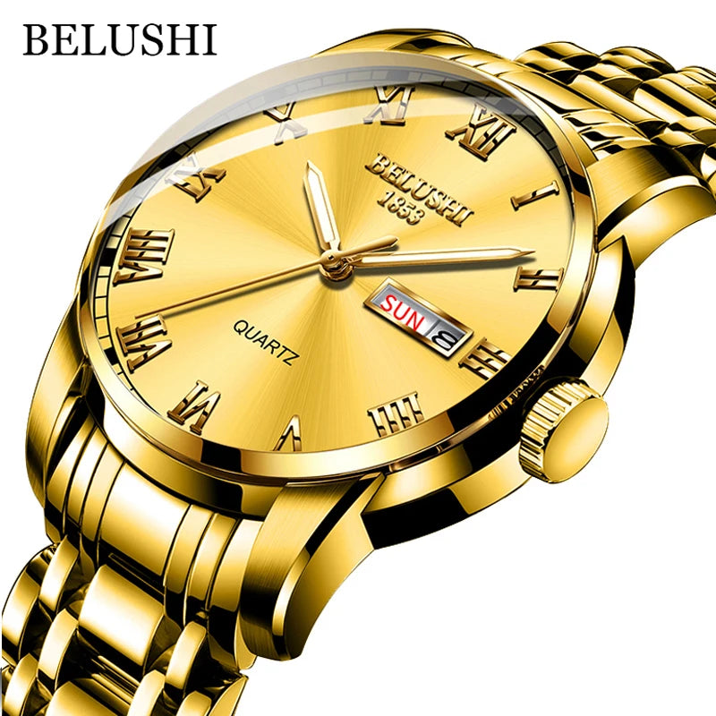 BELUSHI Top Brand Watch Men Stainless Steel