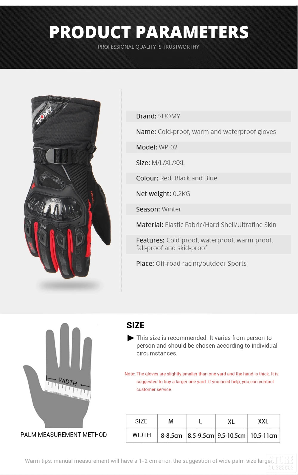 Motorcycle Gloves Windproof Waterproof Guantes Moto Men Motorbike Riding Gloves