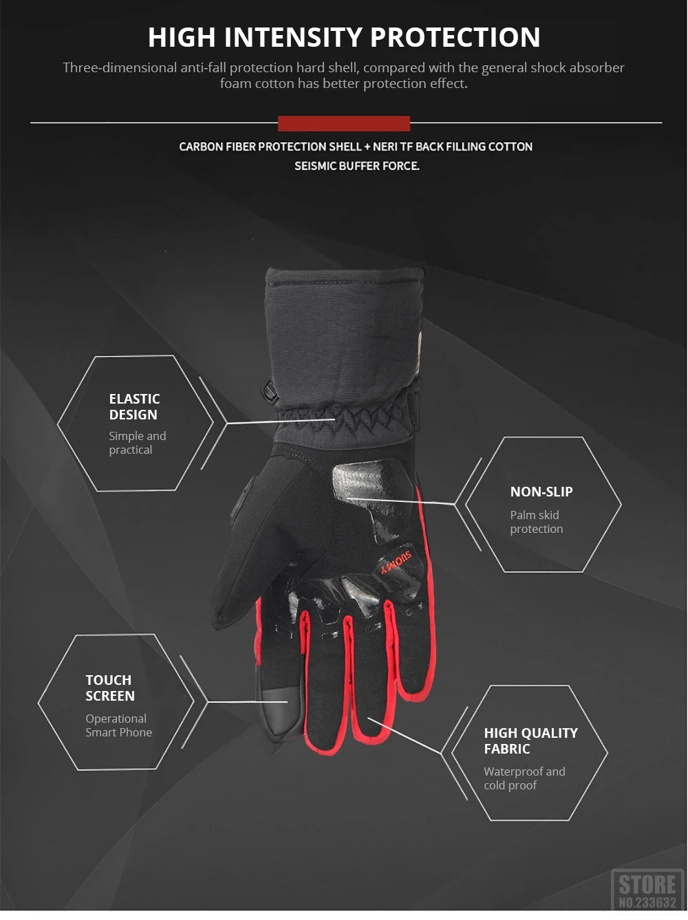 Motorcycle Gloves Windproof Waterproof Guantes Moto Men Motorbike Riding Gloves