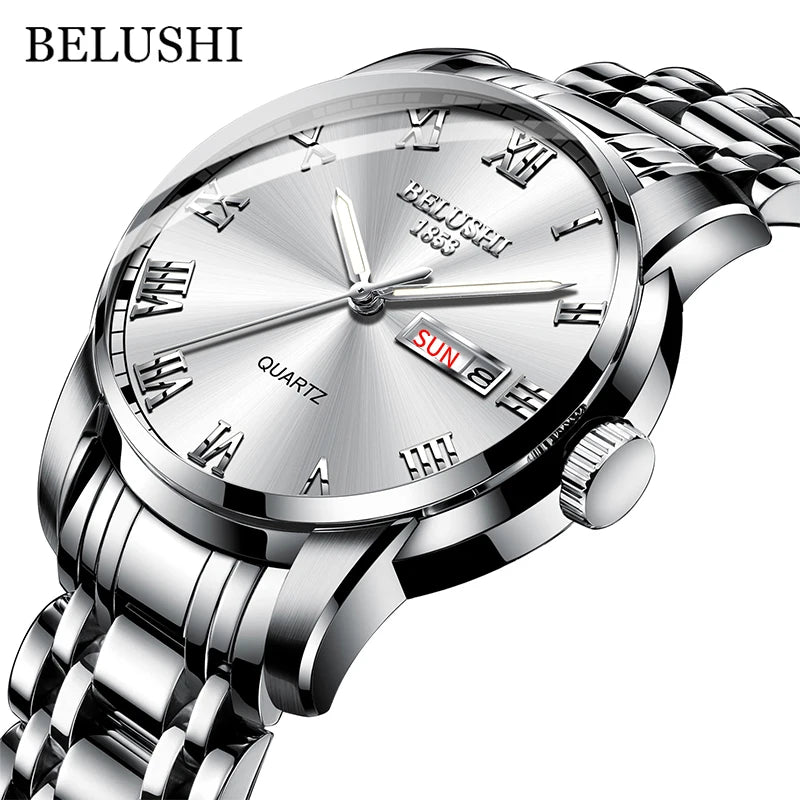 BELUSHI Top Brand Watch Men Stainless Steel