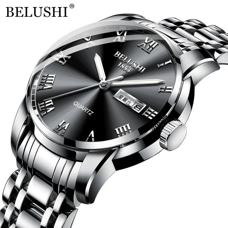 BELUSHI Top Brand Watch Men Stainless Steel