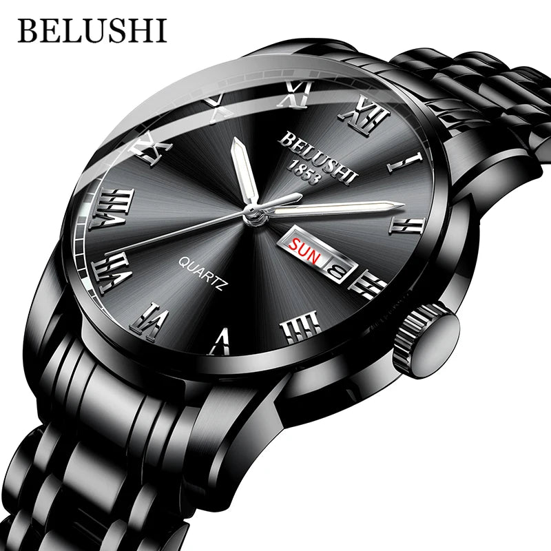 BELUSHI Top Brand Watch Men Stainless Steel