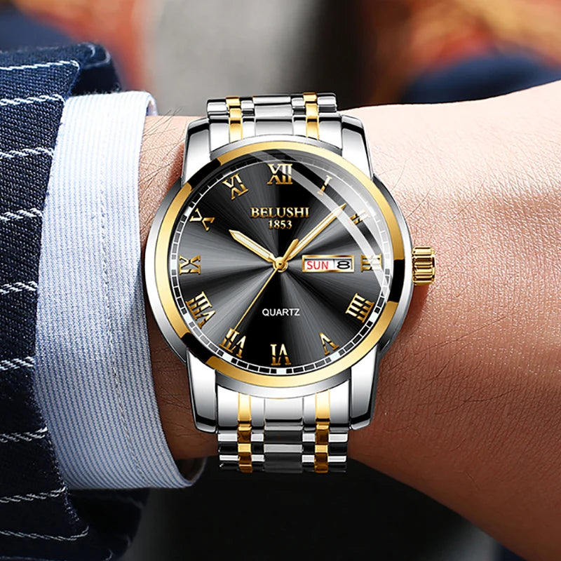 BELUSHI Top Brand Watch Men Stainless Steel