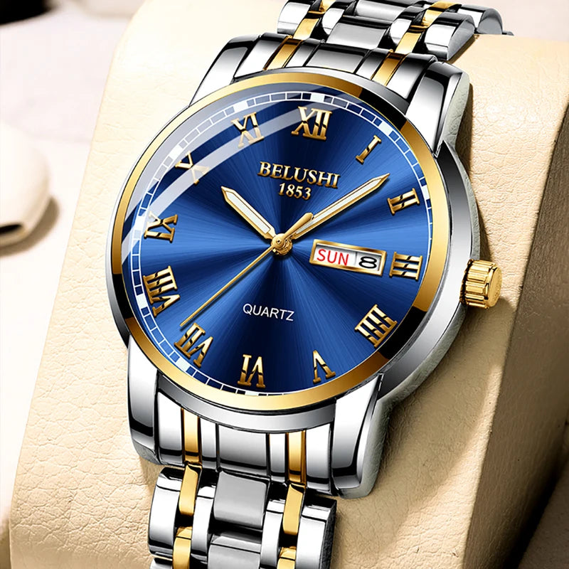 BELUSHI Top Brand Watch Men Stainless Steel