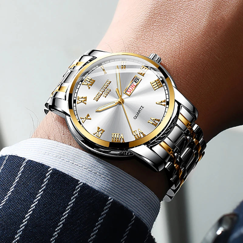 BELUSHI Top Brand Watch Men Stainless Steel