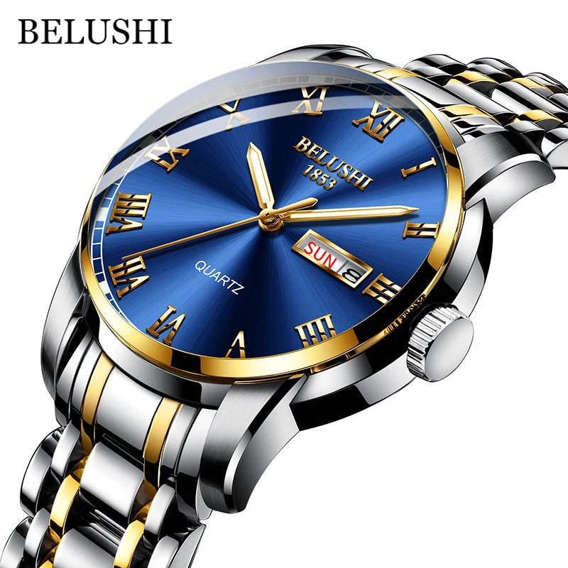 BELUSHI Top Brand Watch Men Stainless Steel