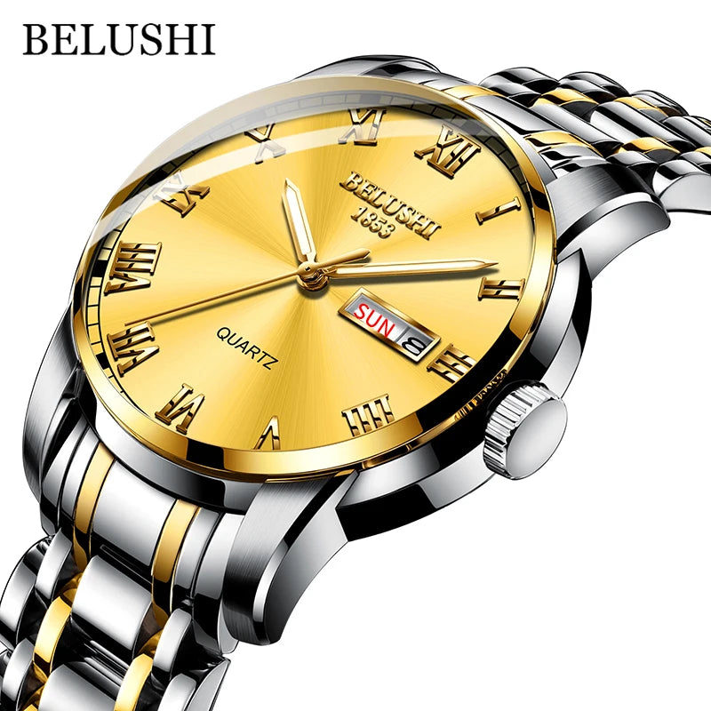 BELUSHI Top Brand Watch Men Stainless Steel