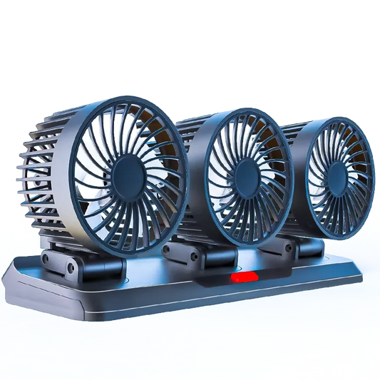 2-in-1 3 Heads Car Fan