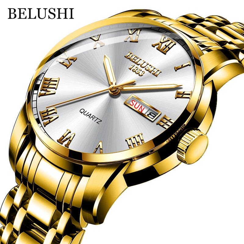 BELUSHI Top Brand Watch Men Stainless Steel