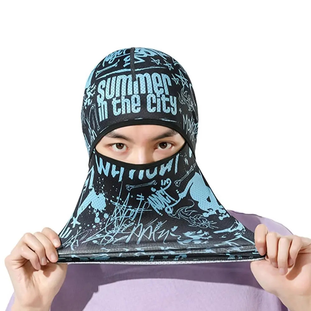 Summer Cool Balaclava Ice Silk Cycling Full Face Cap Sun Anti-UV Protection