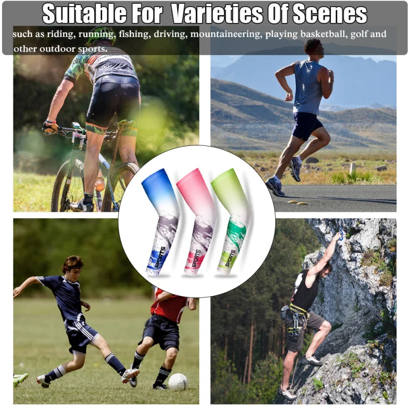 2Pcs Cool Men Sport Cycling Running Bicycle Uv Sun Protection