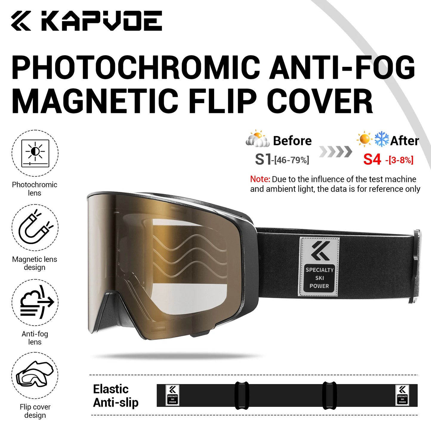 Kapvoe Photochromic Ski Goggles
