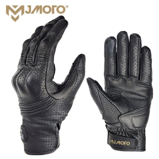 Men Retro Genuine Leather Motorcycle Gloves