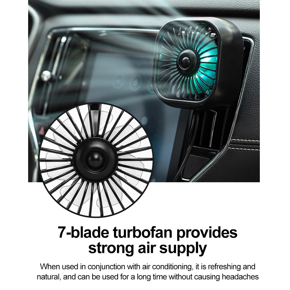 Car Air Outlet Cooling Fan USB Color