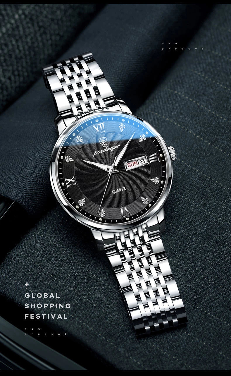 POEDAGAR Luxury Brand Man Watch Waterproof Luminous