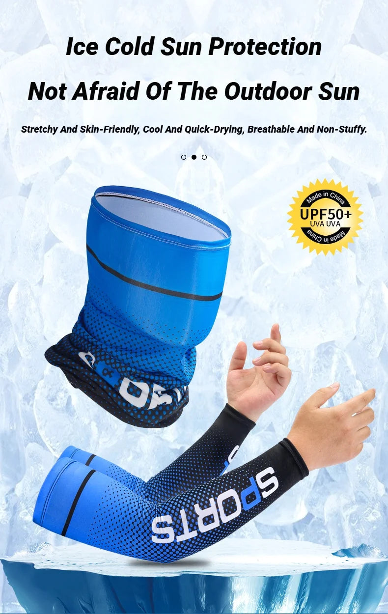 2PCS Summer Fashio Sunscreen Ice Silk Sleeve UV Sun Protection