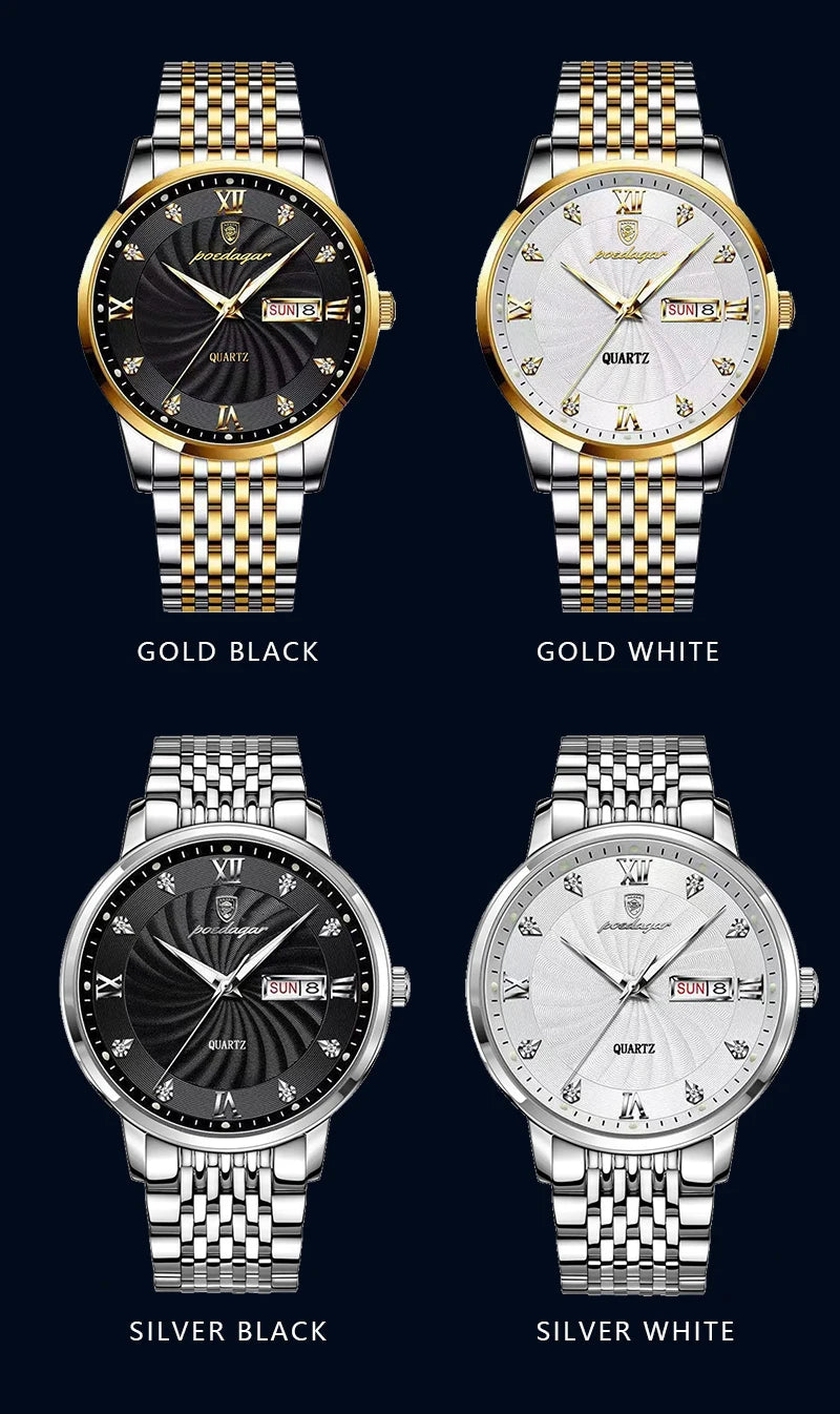 POEDAGAR Luxury Brand Man Watch Waterproof Luminous